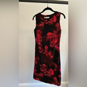 Zara Red Floral Midi Dress